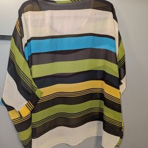 Striped Multicolor Sheer Blouse